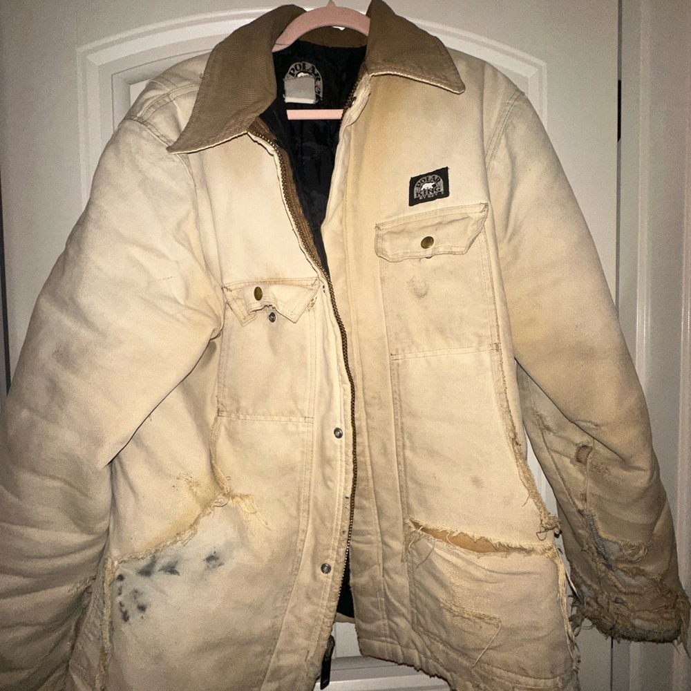 Vintage Polar King Work Jacket Distressed Duck Canvas Ranch Jacket Grunge Workw